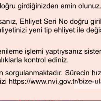 Ehliyet Seri Numaram Kabul Edilmiyor İşlemlerim Yarım Kaldı