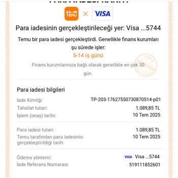 İade Ücretimin Gecikmesi Ve Referans Kodu Sorunu