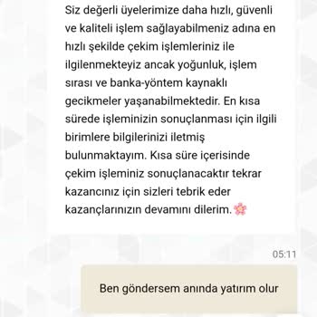 Kazandığım Parayı Ödemeyen Site Ve Alaycı Müşteri Temsilcisi