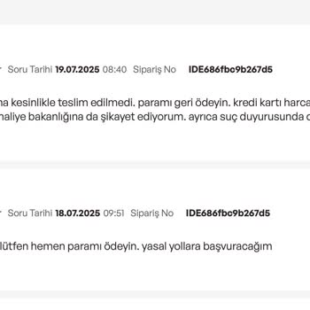 Teslim Edilmeyen Ürün Ve Yetersiz Müşteri Desteği Nedeniyle Mağduriyet