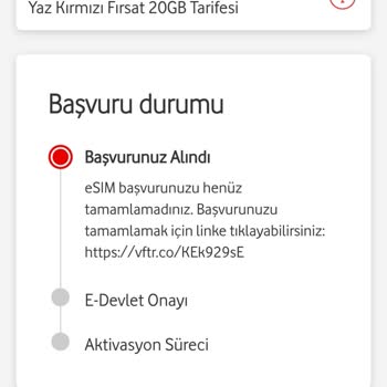Vodafone E Sim Başvurum Sistemde Gözüküyor Ama İşlem Yapılmıyor