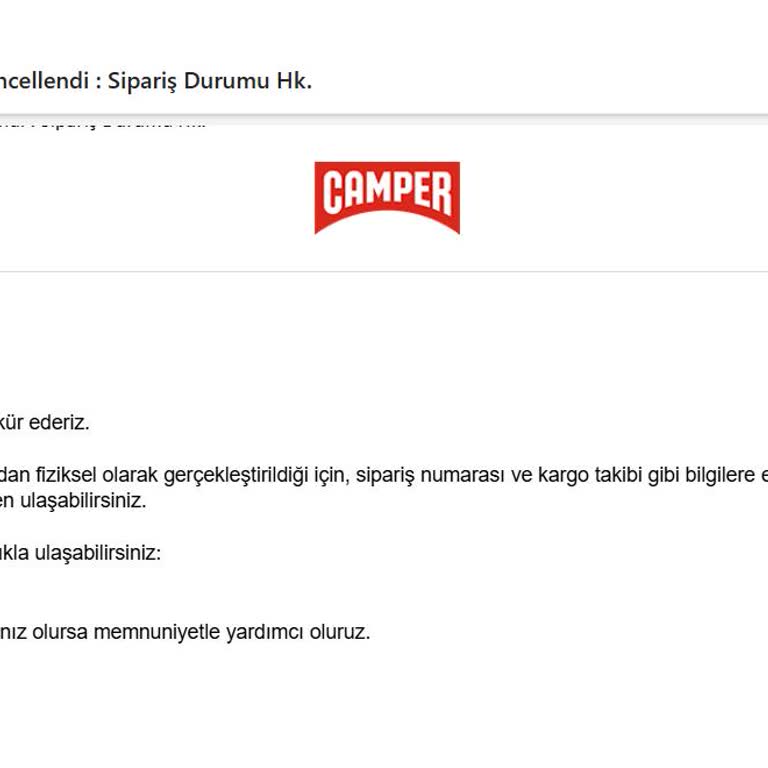 Camper Mağazasından Alınan Ayakkabının Değişim Sürecinde İletişim Sıkıntısı Yaşadım