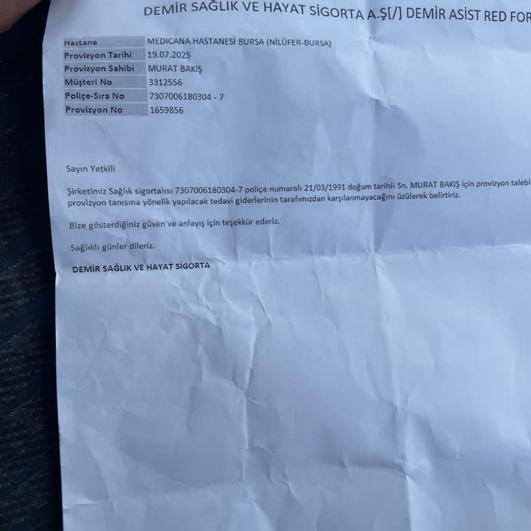 Özel Sağlık Sigortasının Bel Ağrısı Tedavisinde Yetersiz Desteği