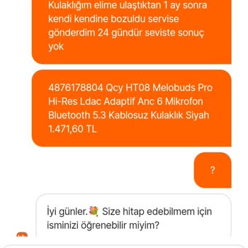 Arızalı Kulaklık İçin Servis Sürecinde Gecikme Ve Bilgilendirme Eksikliği