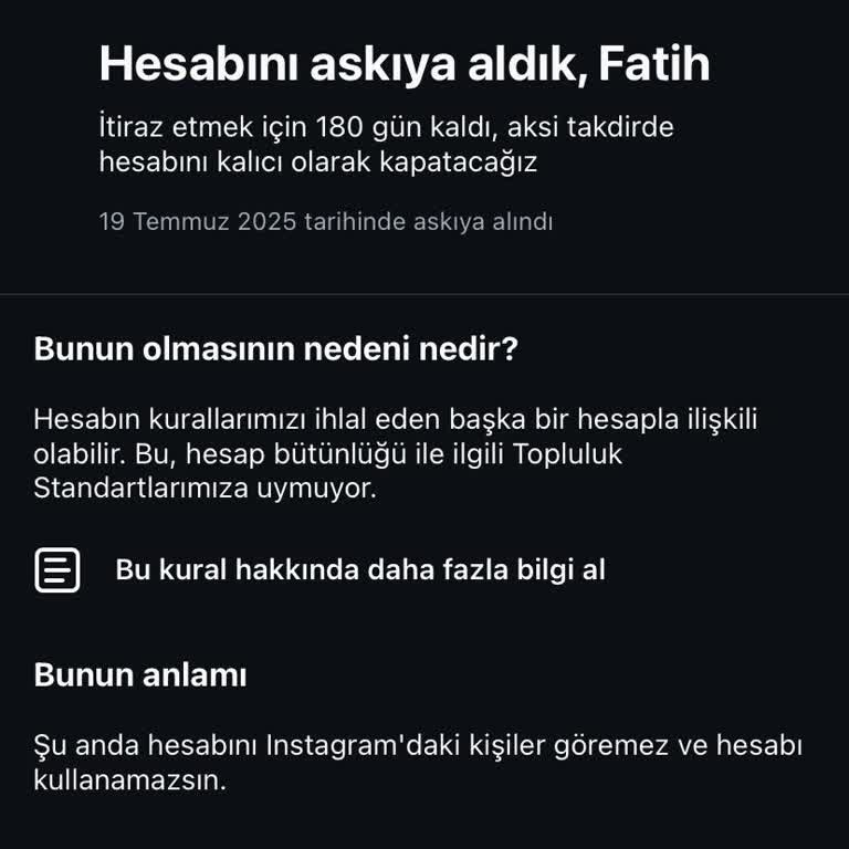 Instagram Hesabım Haksız Yere Askıya Alındı, Mağduriyet Yaşıyorum