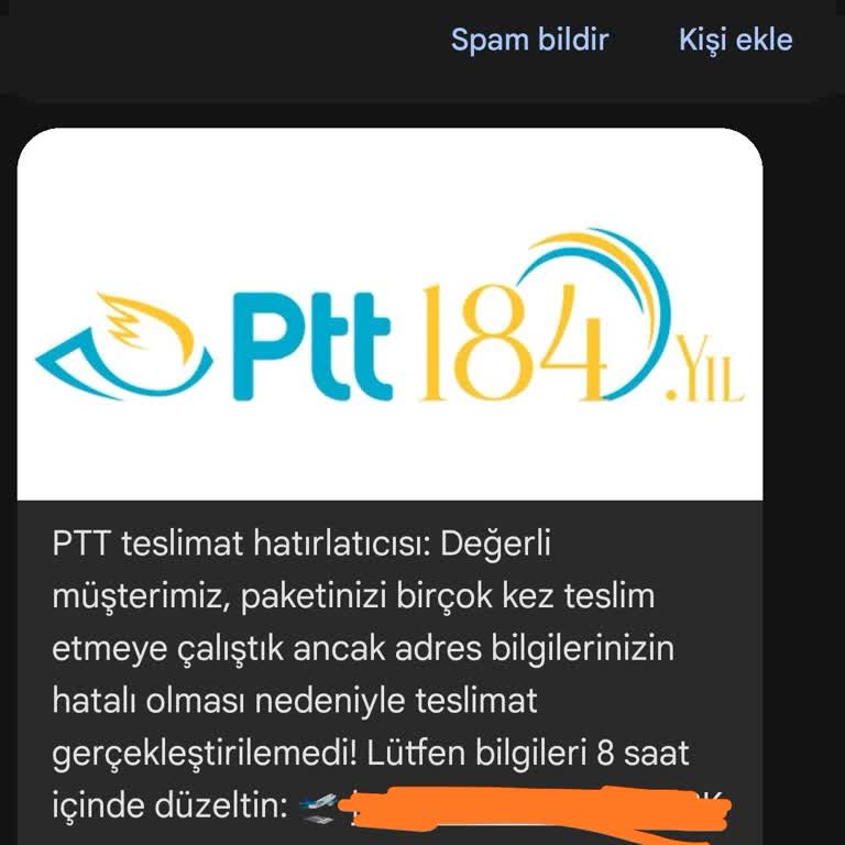 PTT Adıyla Gelen Teslimat Mesajları Ve Yanlış Bilgi Uyarısı