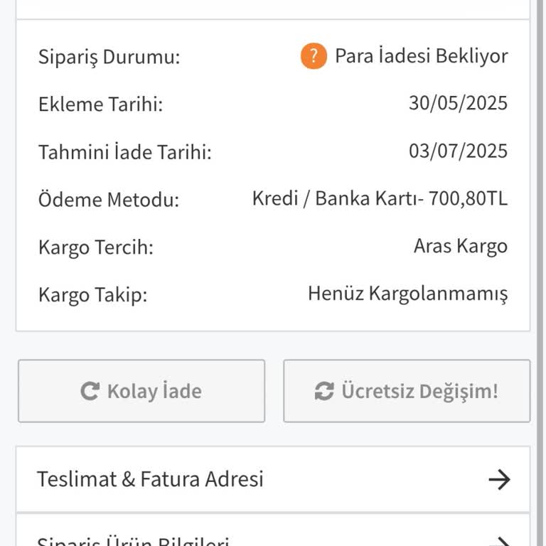 Siparişlerim Gönderilmedi, Para İadem Yapılmıyor