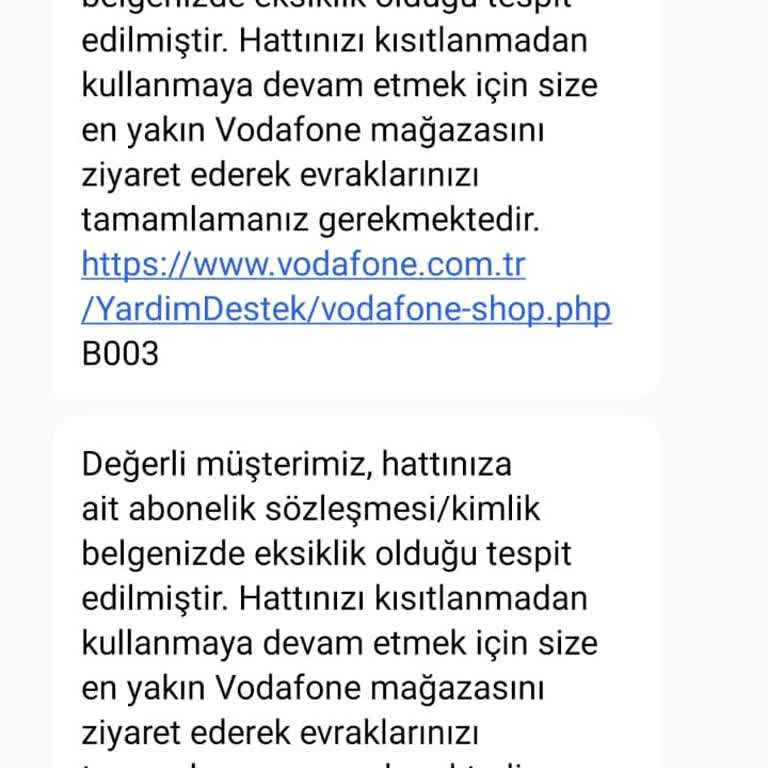 Vodafone Hattım Eksik Bilgi Nedeniyle Kapandı Kimse Çözüm Sunmuyor
