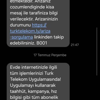 Arıza Kaydı Günlerdir Çözülmüyor İnternetim Yok