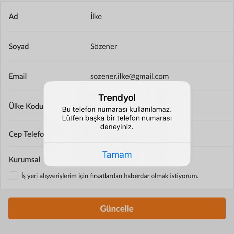 Telefon Numaramı Güncelleyemiyorum Siparişlerim Ulaşmıyor Mağduriyetim Artıyor