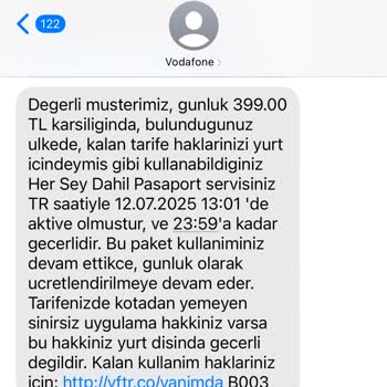 Kullanmadığım Ve Hizmet Alamadığım Yurt Dışı Tarifesi İçin Haksız Ücretlendirme