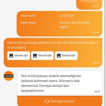 Açık Gelen Kahve Ürünümün İadesi Reddedildi