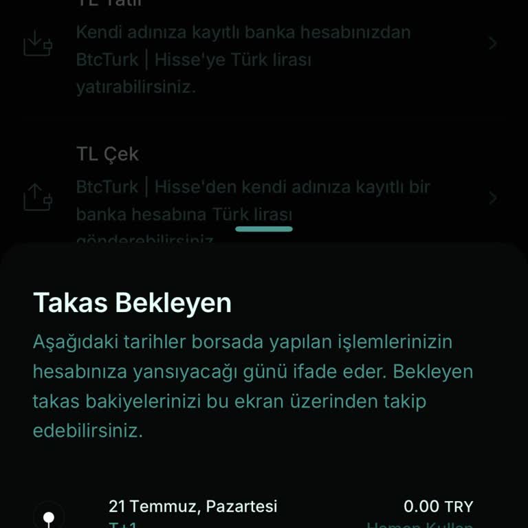 BTC Türk'te Hemen Kullan Özelliği Mağduriyeti