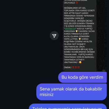 Kargo Teslimatında Bilgi Verilmemesi Ve Ürün Değişim Sürecinde İletişim Sorunu