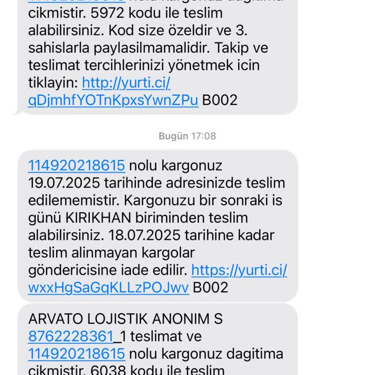 Yurtiçi Kargo Teslimatında İletişimsizlik Ve Mağduriyet Yaşadım