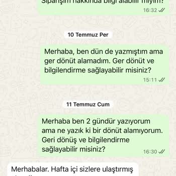 Sipariş Gönderilmedi, Müşteri Hizmetleri İlgisiz Ve Yanıtsız