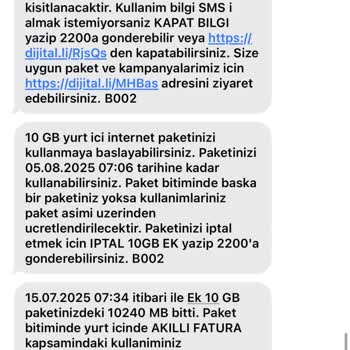 Aldığım Ek İnternet Paketleri Hızla Bitiyor Turkcell İlgilenmiyor