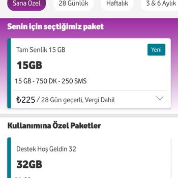 Vodafone Uygulamasında Özel Paket Satın Alınamıyor, Müşteri Hizmetleri Yetersiz