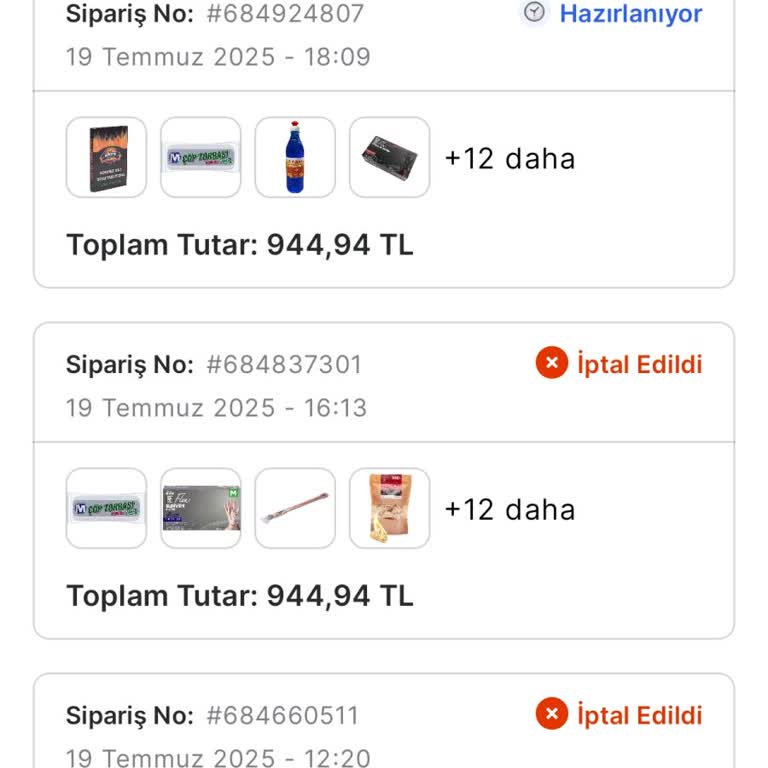 Migros Sanal Markette Siparişlerim Sürekli İptal Ediliyor, Ürünler Mağazada Mevcut