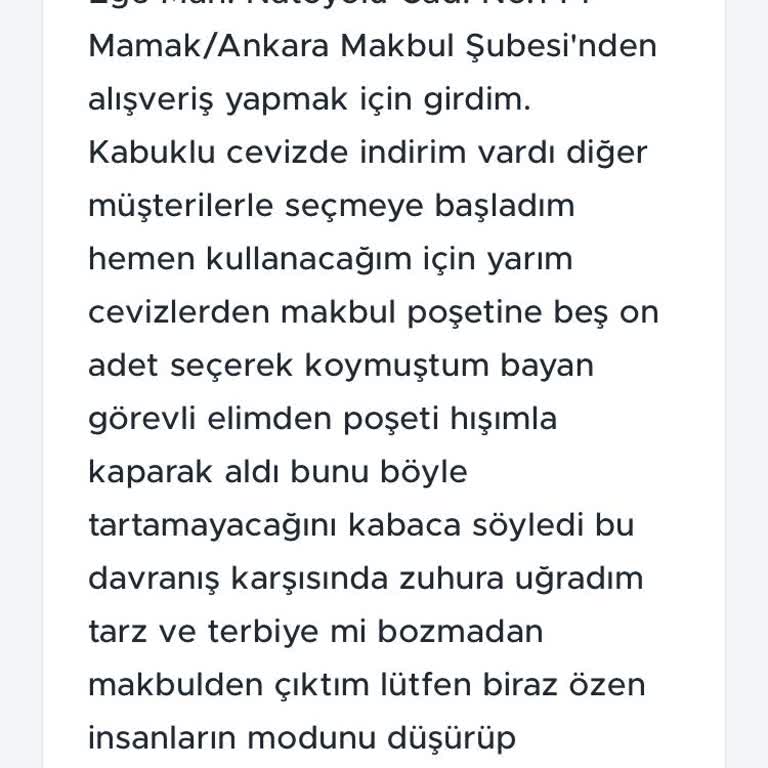 Makbul Şubesi'nde Müşteri Memnuniyetini Zedeleyen Saygısız Davranış