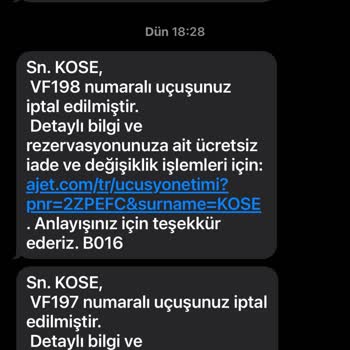 Ajet Bilet İptali Sonrası Ücretsiz Değişiklik Talebim Karşılanmıyor Belirsizlik Yaşıyorum