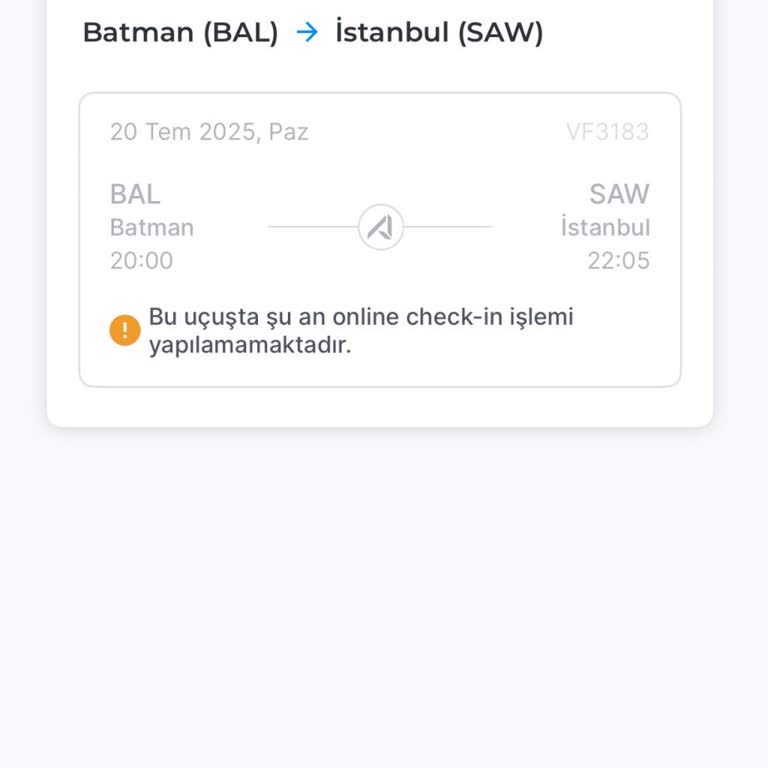 Online Check-in Yapılamıyor Erken Gitmek Zorunda Kalıyorum