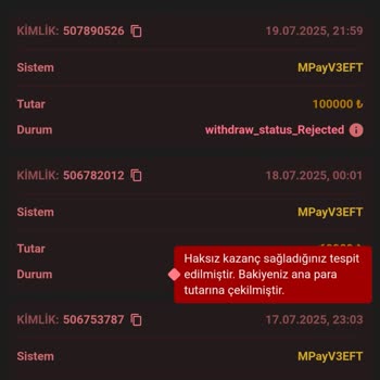 Vaycasino1011.com'da Kazanılan Yüksek Tutarlar Gerekçesiz Olarak İptal Edildi