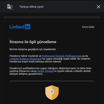 Haksız Erişim Engeli Nedeniyle LinkedIn Hesabım Askıya Alındı
