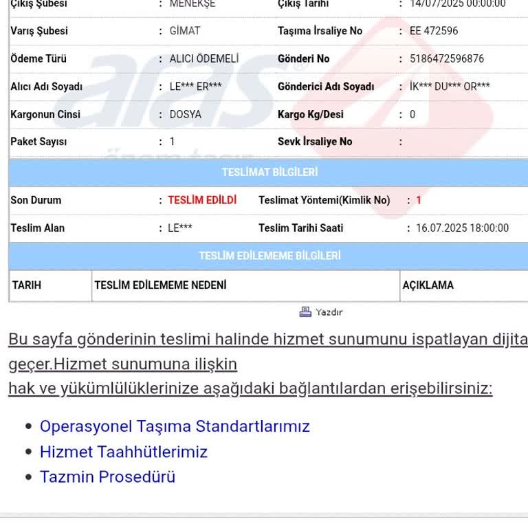 Teslim Edilmeyen Kargo Ve Sürekli Yaşanan Sorunlar