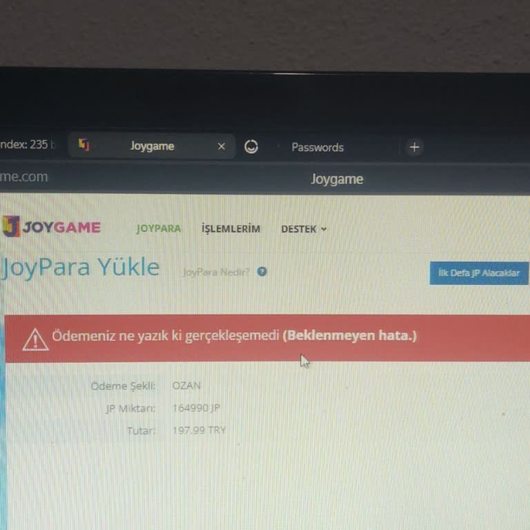 Joygame'de JP Satın Alma Sorunu Haftalardır Çözülmüyor