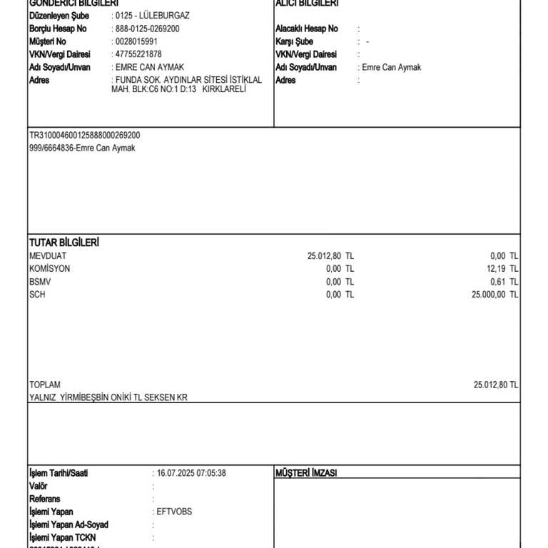 Yanlış IBANa 25000 Lira EFT Yaptım Para Kayboldu