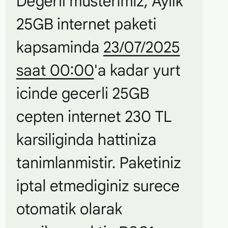 Onayım Olmadan Ek Paket Tanımlanıp Ücret Alındı