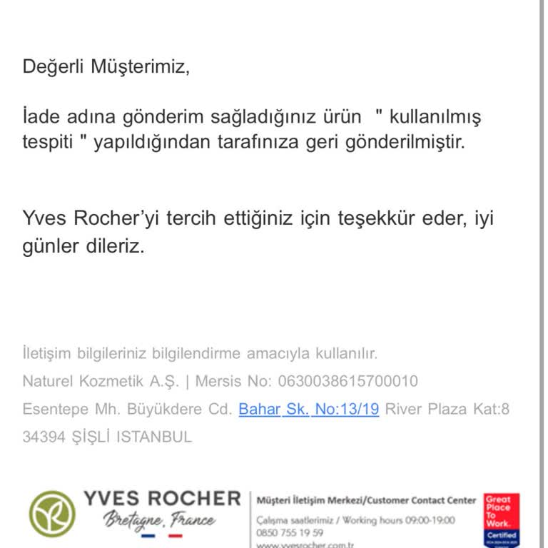 Yanlış Gönderilen Parfümün İadesinde Haksız Kullanılmış Ürün İddiası