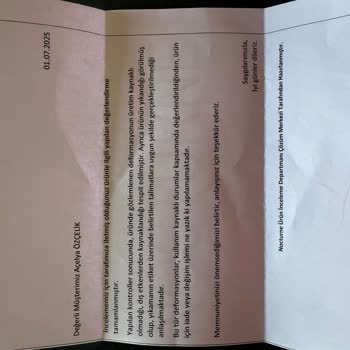 Keten Elbisedeki Üretim Hatası Mağaza Tarafından Reddedildi