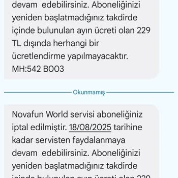 Onayım Olmadan Başlatılan Novafun World Aboneliğiyle Mağdur Oldum