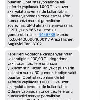 Vodafone Kampanya Puanlarım Opet Uygulamasına Yansımıyor