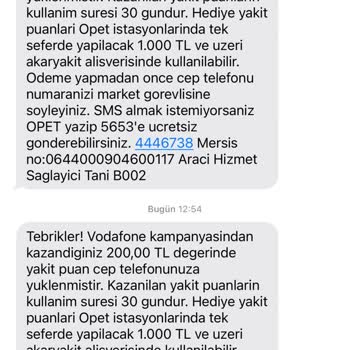 Vodafone Kampanya Puanlarım Opet Uygulamasına Yansımıyor