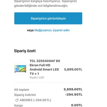 Sipariş Verilen Ürünün Gönderilmemesi Ve Ücret İadesinin Yapılmaması