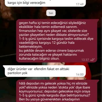 Siparişim Gönderilmedi Eksik Ürünler Hakkında Yanıltıcı Bilgi Veriliyor