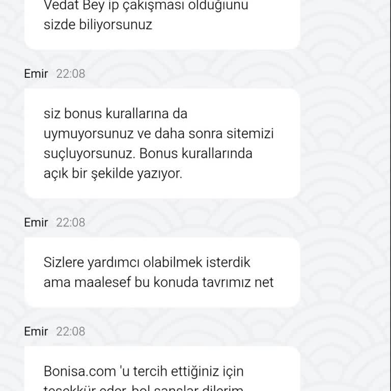 Bonisa Bahis Sitesinde Bonus Kazancı Ödemesi Yapılmıyor