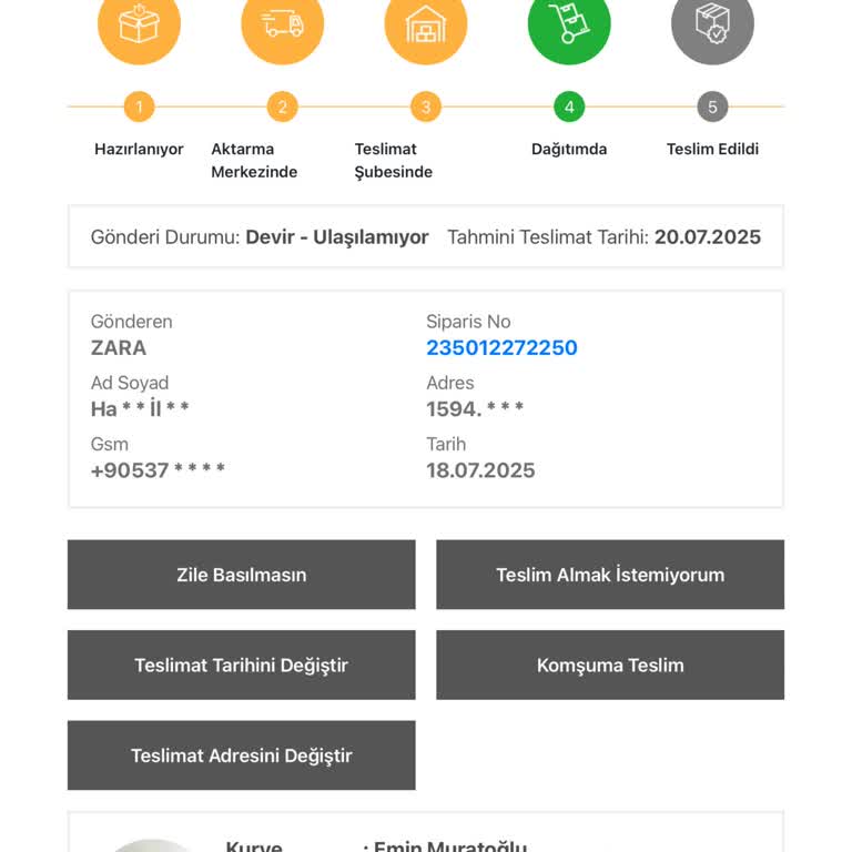 Evdeyken Teslim Edilmeyen Kargom Yine Geri Gönderildi