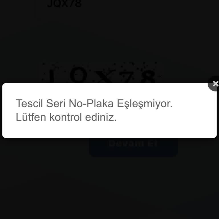 Araç Muayene Randevusu Alırken Tescil Seri No-Plaka Eşleşme Sorunu