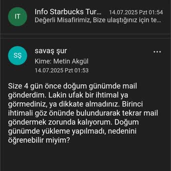 Doğum Günü Hediyesi Sözü Tutulmadı Müşteri Hizmetleri İlgisiz Kaldı