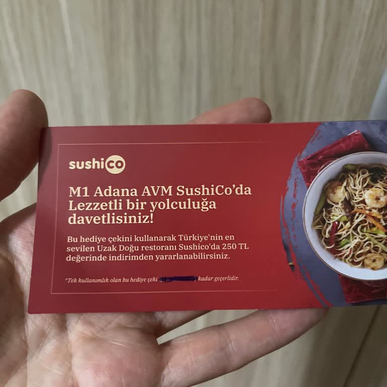 Sushico Hediye Çekinde Alışveriş Limiti Sürprizi