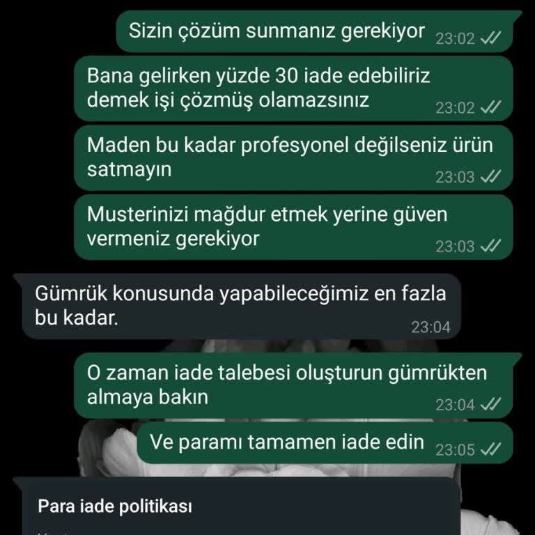 Siparişim Teslim Edilmedi, Paramı İade İstiyorum