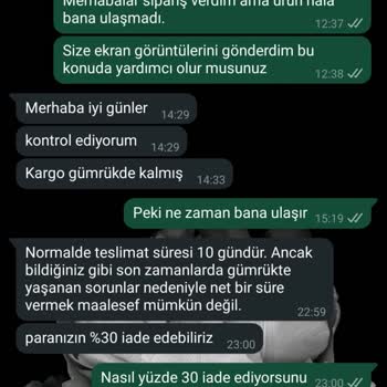 Siparişim Teslim Edilmedi, Paramı İade İstiyorum