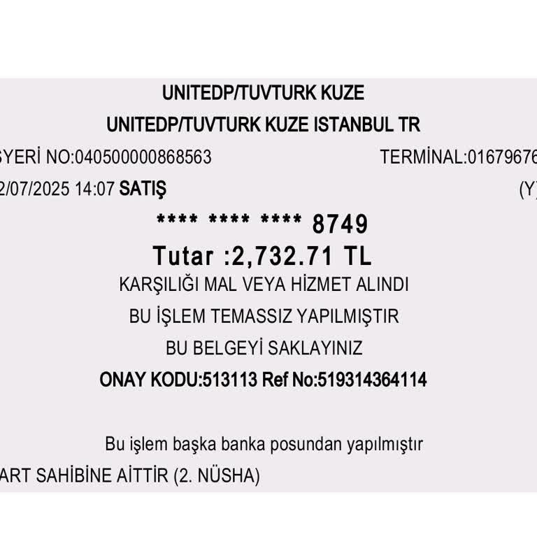 Tüvtürk Kredi Kartı Komisyonu İadesi Talebim