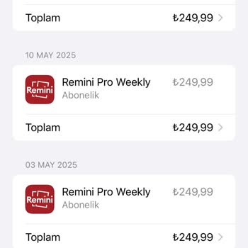 Remini Took ₺249.90 Weekly Without Consent via Apple Despite Not Using the App