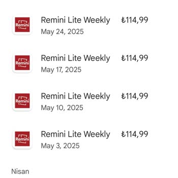 Remini Charged Me ₺114.95 Multiple Times a Month Instead of Once and I Want a Refund