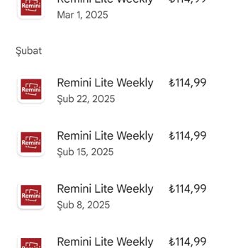 Remini Charged Me ₺114.95 Multiple Times a Month Instead of Once and I Want a Refund